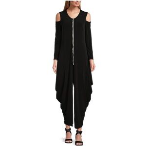 IC by Connie K Elegant Black Jumpsuit with Zipper Detail